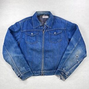 Vintage 50s 60s Montgomery Ward 101 Denim Jacket Blanket Lined Scovill Zip 42
